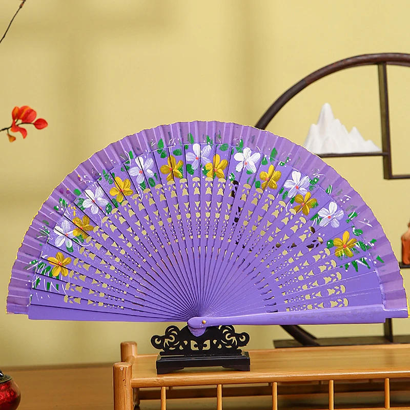Description Picture 4 of itemFolding Fan Wood Spanish Fan for Dancing Printing Hand Folding Fan Home Decoration Ornaments Craft Gifts for Guest
