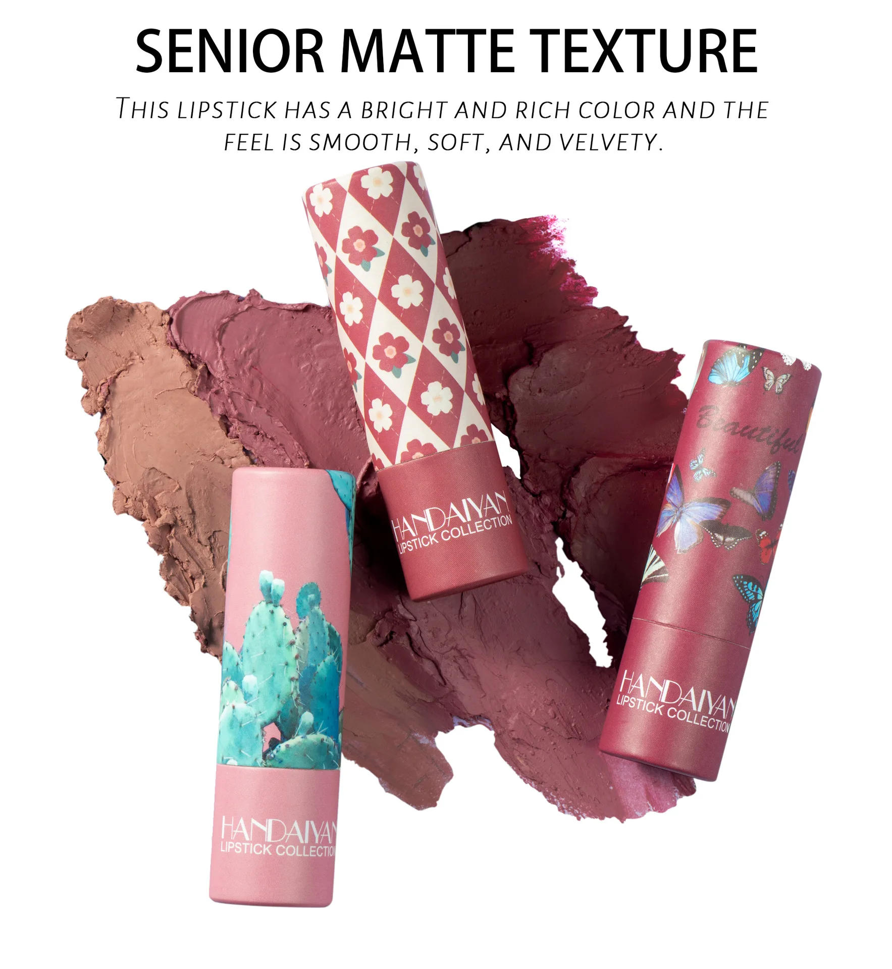 Description Picture 3 of itemLipstick Velvet Matte New Nude Moisturizing Tint Lip Balm Cream Pigment 8-color Luxury Lip Makeup Waterproof Cosmetic