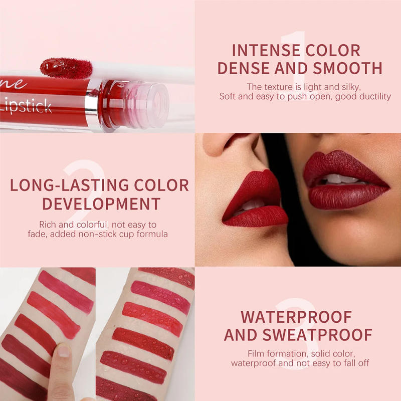 Description Picture 5 of itemMatte Lipstick Long-Lasting Liquid Lipstick High Pigment Waterproof Velvet Lip Glaze Moisturizing Portable And Non Stick Cup