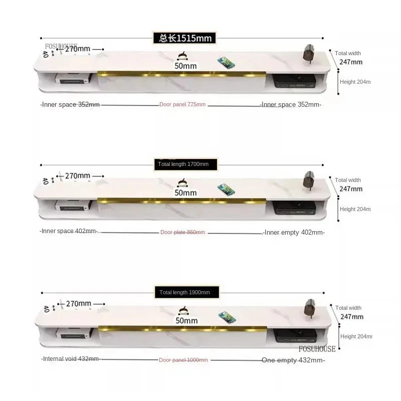 Description Picture 2 of itemModern Wooden TV Stands Nordic Home Furniture Creative Set-top Box Rack Simple Small Apartment Hanging Wall Mounted TV Cabinet B