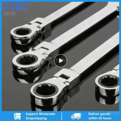 10mm Ratchet Wrench Spanner Flexible Head Dull Polish 72T Ratcheting High Torque Multitool