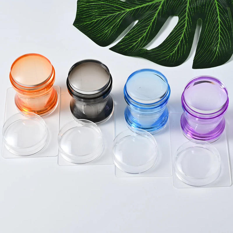 Description Picture 5 of item1 Set Nail Stamper Clear Silicone Head Manicure Scraper Polish Stencil Transfer Templates Printing Kits Nail Art Stamping Plates