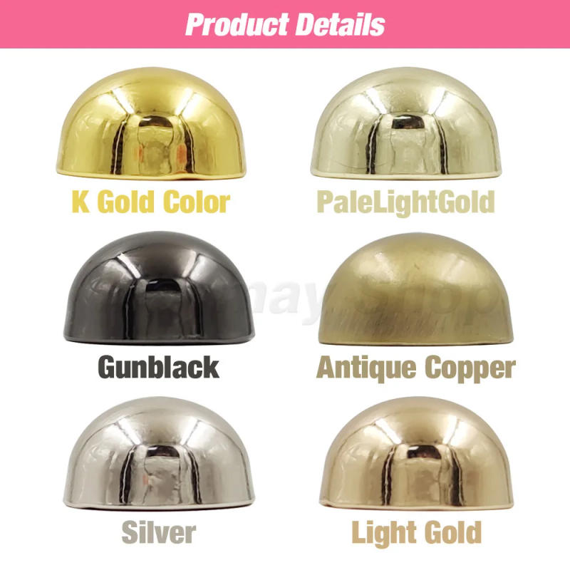 Description Picture 4 of item10sets 8/10/12/15/20mm Metal Dome Rivet Screw Spike Studs Punk Spots Leather Craft For DIY Clothes Garment Jacket Accessary