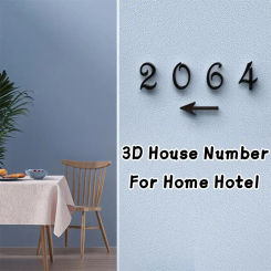 1Pcs 3D House Number Outdoor Acrylic With Crystal Letter Sign Logo Address Plaque Home Hotel Door Plate Waterproof Design
