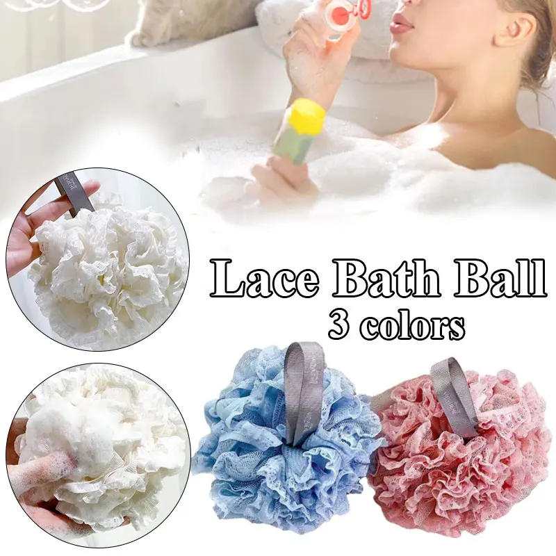 Description Picture 2 of itemSoft Bath Scrub Bath Ball Body Clean Bath Puff Bathroom Supplies  Flower Scrubbing Bubble Shower Mesh Sponge Back Brush