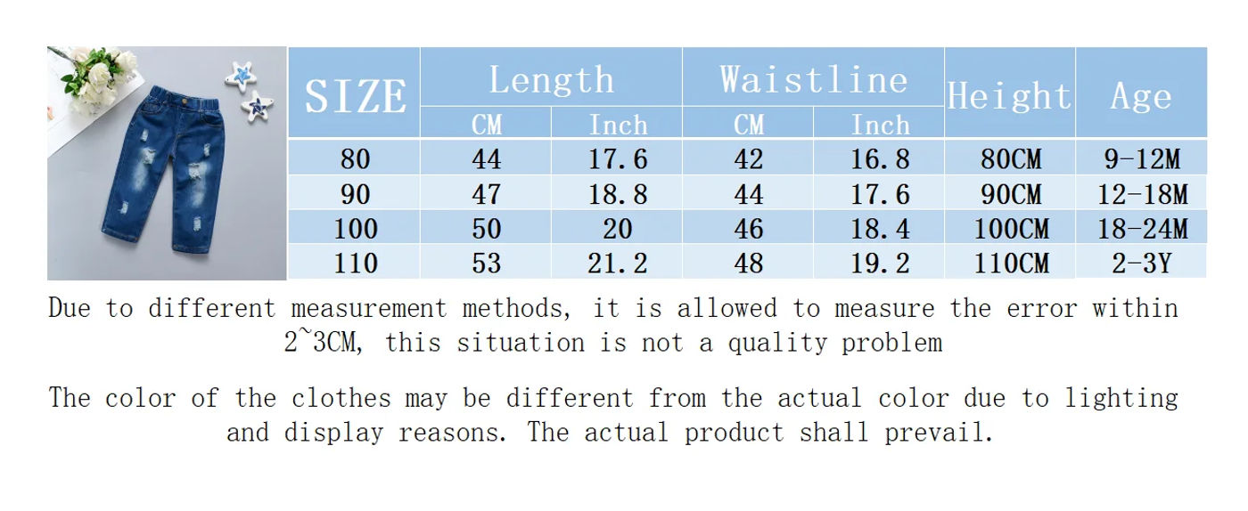 Description Picture 2 of itemChildren's Jeans Children's Clothing Autumn New Style Girls' Versatile Straight Tube Hole Casual Korean Style Boys' Pants
