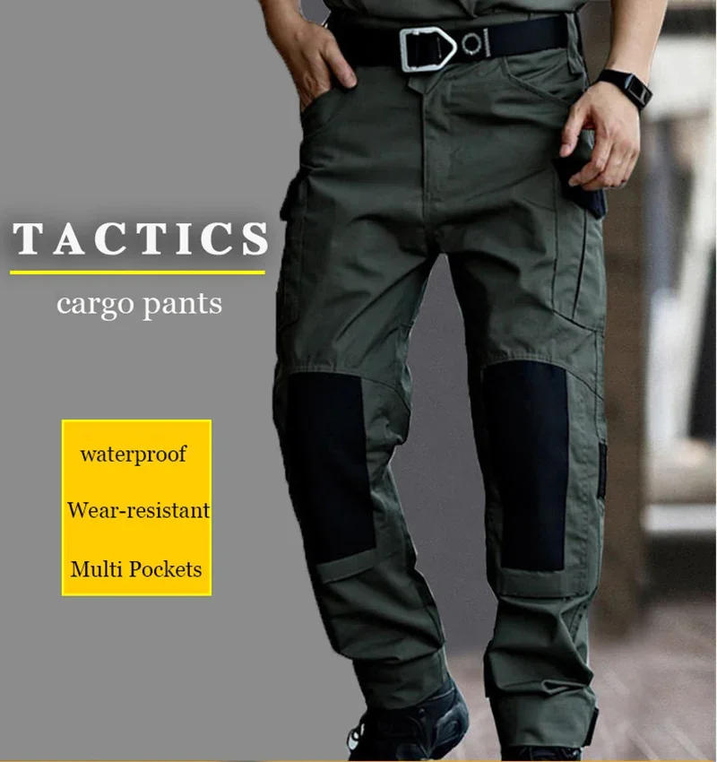 Description Picture 2 of itemMen's Tactical Pants Casual Cargo Multi-Pockets Trousers Quick Dry Outdoor Waterproof Workwear Trousers Wear-Resistant Overalls