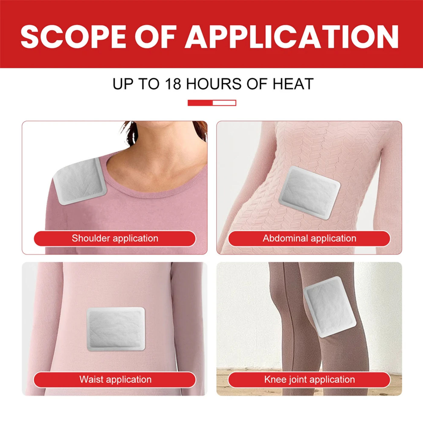 Description Picture 5 of item20Pcs Self Heating Winter Warm Paste Disposable Hand Foot Warmers Heat Packs Warmer Waist Abdomen Body Warmer Heating Pad