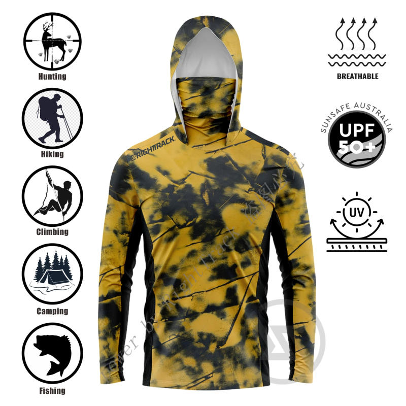Description Picture 3 of itemOutdoor Gear Fishing Apparel Summer Jersey Men Long Sleeve T Shirts Clothing Sun Uv Protection Breathable Hooded Fishing Wear