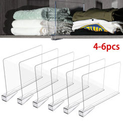 Clear Acrylic Closet Shelf Bookcase Divider Home Use Wardrobe Shelf Bookcase Divider Baffle Commodity Storage Useful 2023 New