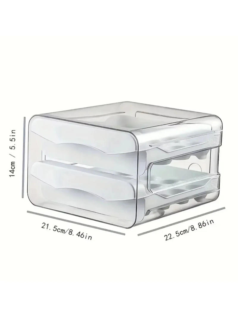 Description Picture 2 of item2 Layers Egg Storage Box Refrigerator Fresh Egg Rack Holder Drawer Type Large Capacity Storage Home Kitchen Organizer Racks