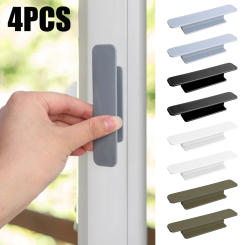 4/2Pcs Self-adhesive Door Wardrobe Handle Window Cabinet Drawer Handles Multipurpose Open Sliding Door Knob Auxiliary Device