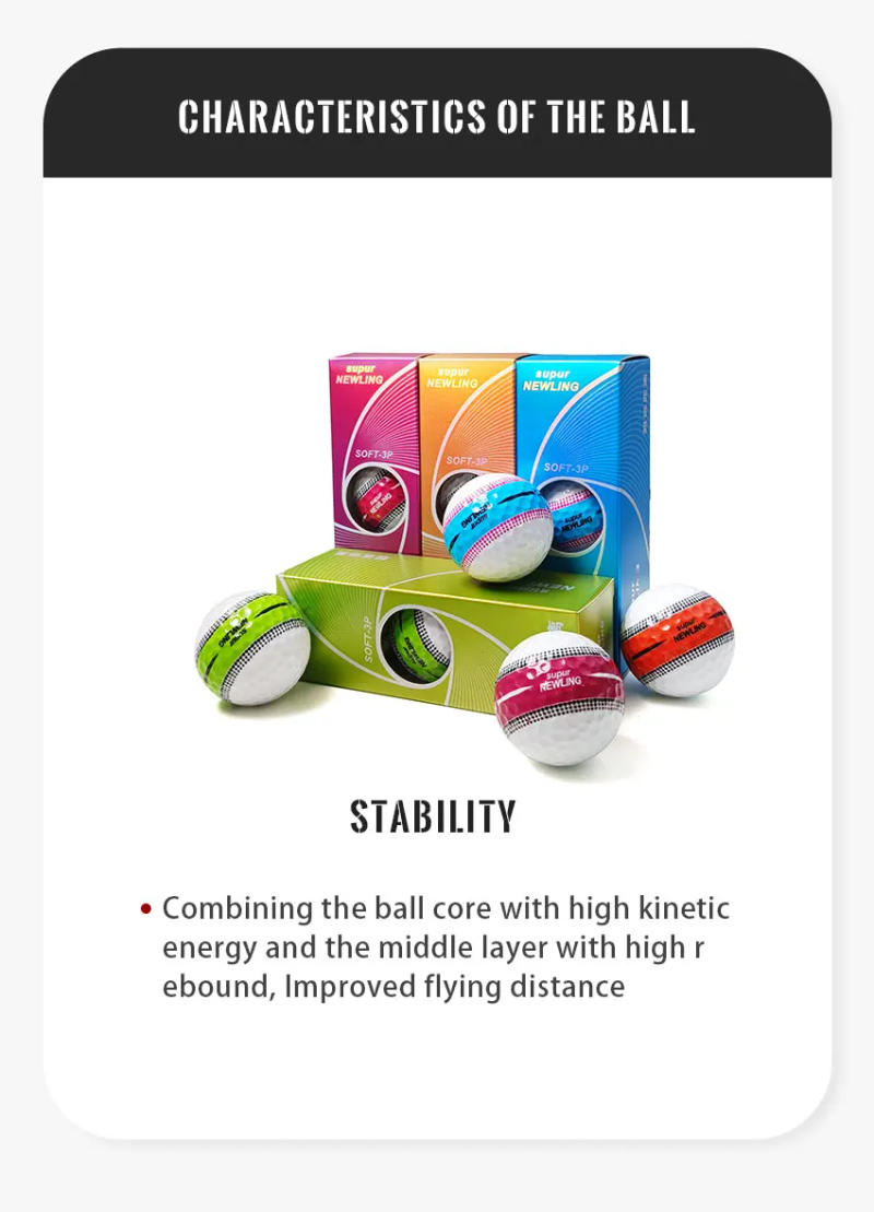 Description Picture 5 of item3pcs/box Supur NEWNING Golf Games Ball Super Long Distance Three layer Ball for Professional Competition Game Ball Golfers Gift