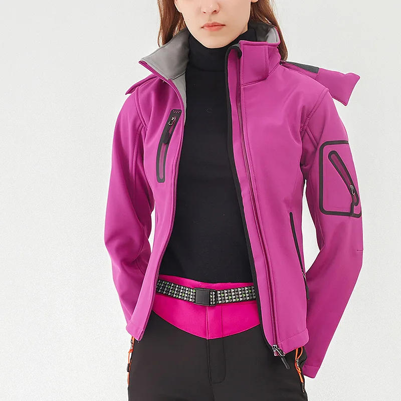 Description Picture 5 of itemWomen Fleece Softshell Jacket +Pants Winter Waterproof Warm Hiking Jacket Set Outdoor Camping Fishing Hunting Trekking Ski Suit