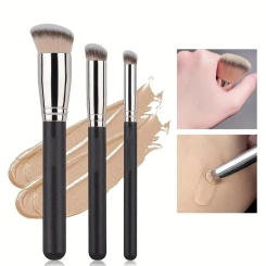 1/3Pcs Professional Makeup Brush Set,Nylon Bristle Wand,Rounded Blush Brush,London Brush,Portable Face Makeup Brush For Beginner
