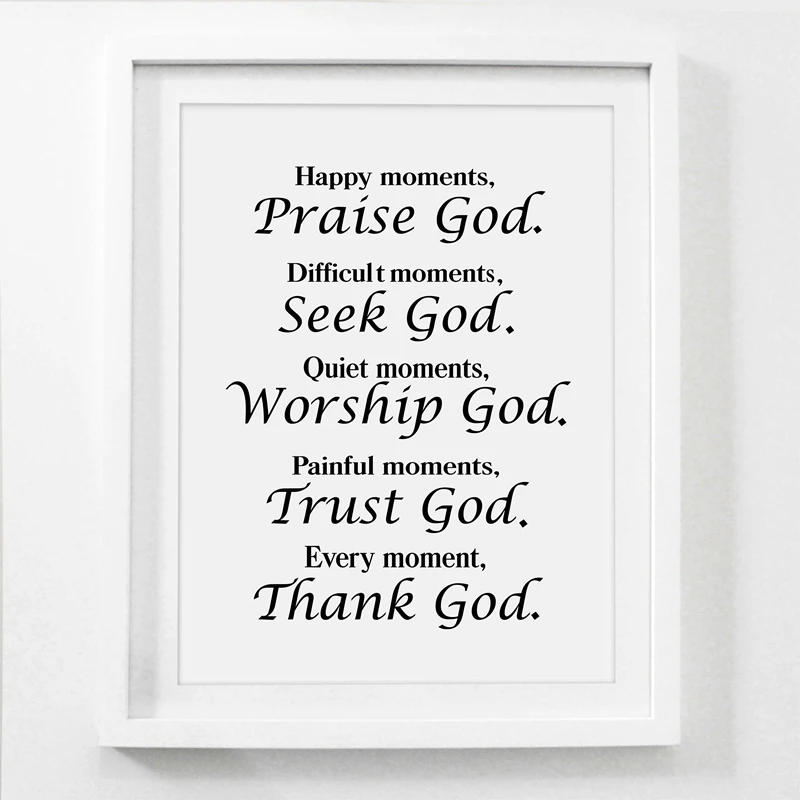 Description Picture 5 of itemEvery Moment Thank God Bible Verse Canvas Painting Posters Prints Wall Art Pictures Christian Religious Living Room Home Decor