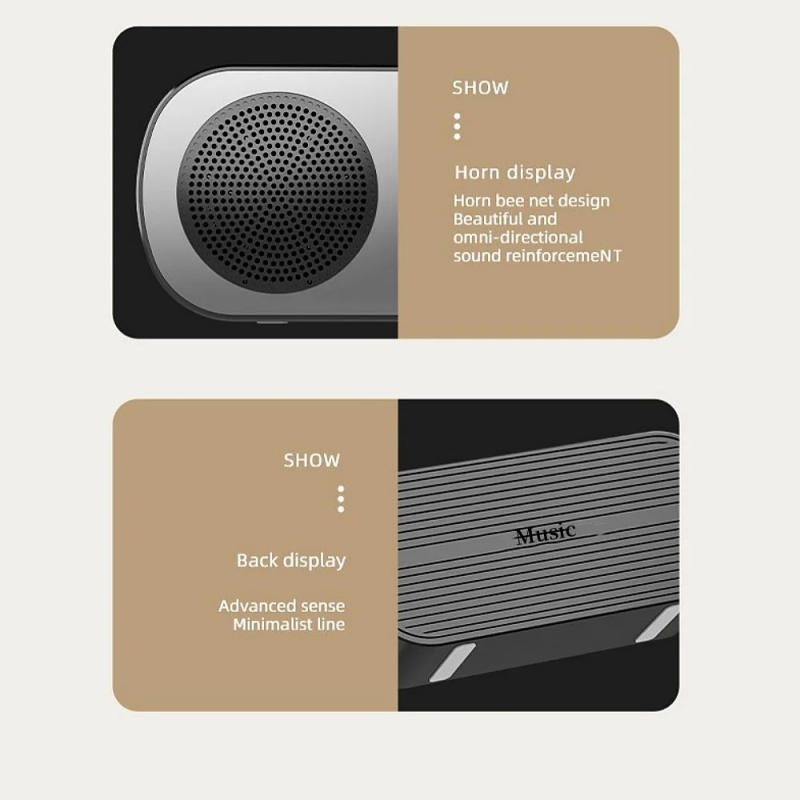 Description Picture 5 of itemMini Mirror Digital Alarm Clock Timer Rechargable Wireless Clock 2 Alarms FM Radio Wireless Speaker Subwoofer Desktop LED Clock