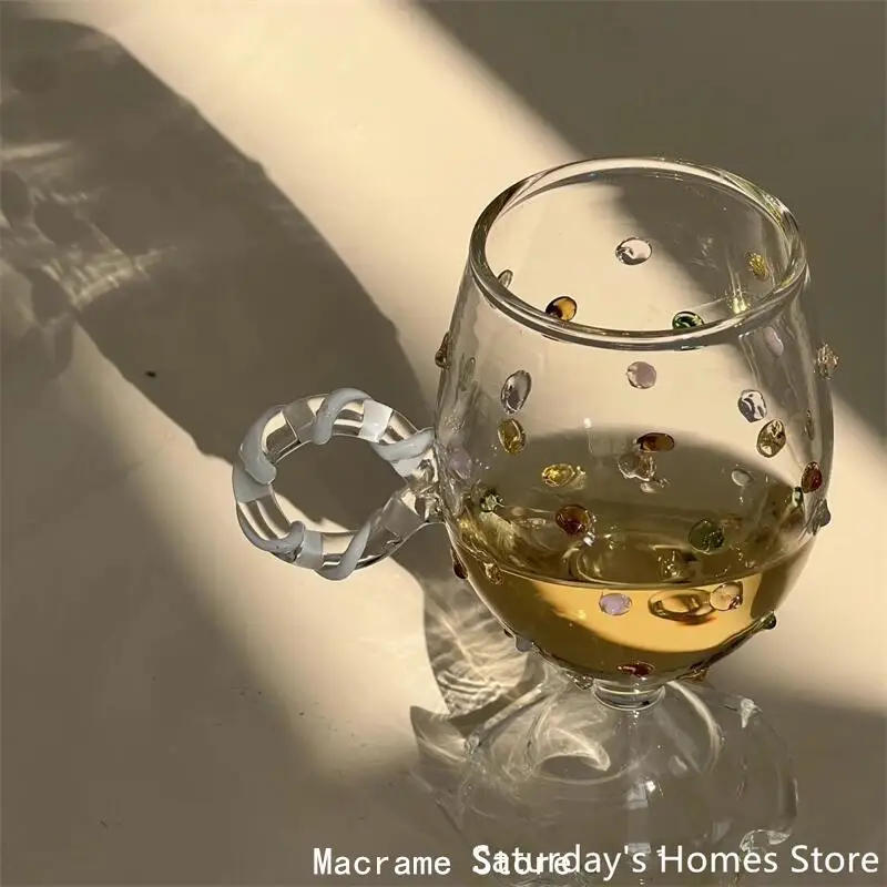 Description Picture 5 of itemColorful Gem Goblet Wine Glass Champagne Coupe Sparkling Resistant Glass Cup Cocktail  Dessert Drinking Glasses