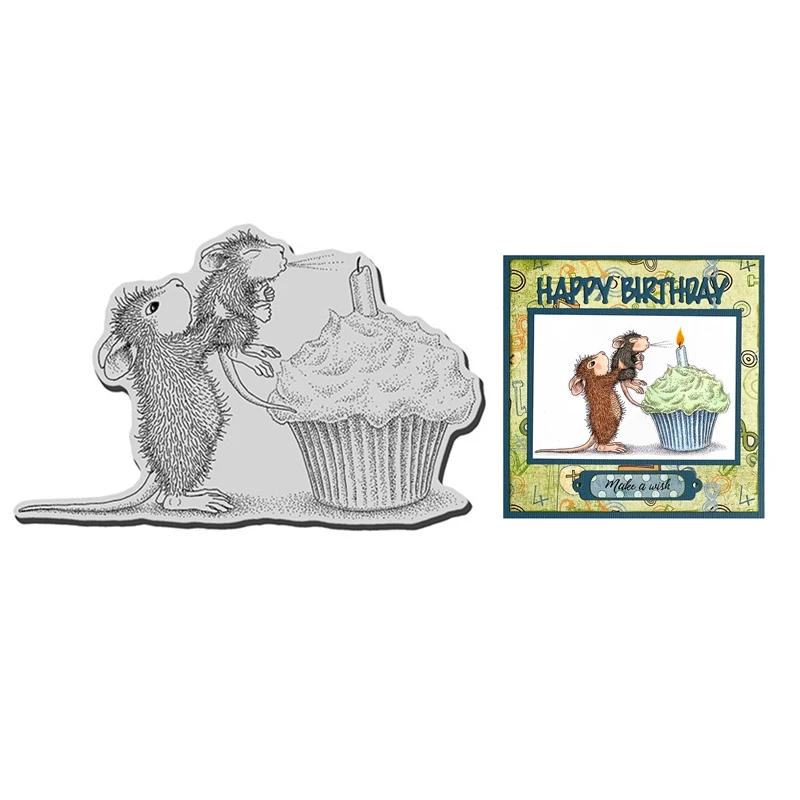 Description Picture 5 of itemClear Stamps for New 2022 Card Making Scrapbooking Flower Cute Mouse Bunny Natural Stamps Account Craft Set No Cutting Dies