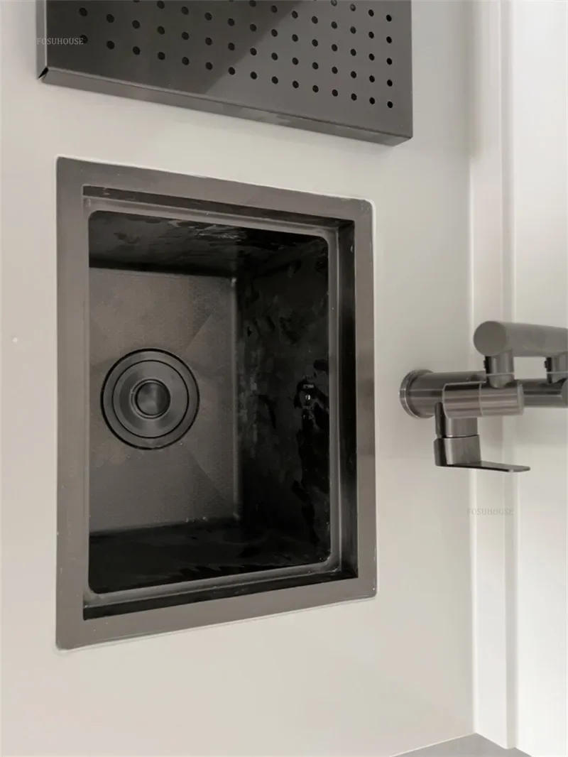 Description Picture 4 of itemNordic  Honeycomb Embossed Kitchen Sinks Small Bar Invisible Single Slot with Cover Home Hidden Island Sink Kitchen Accessories