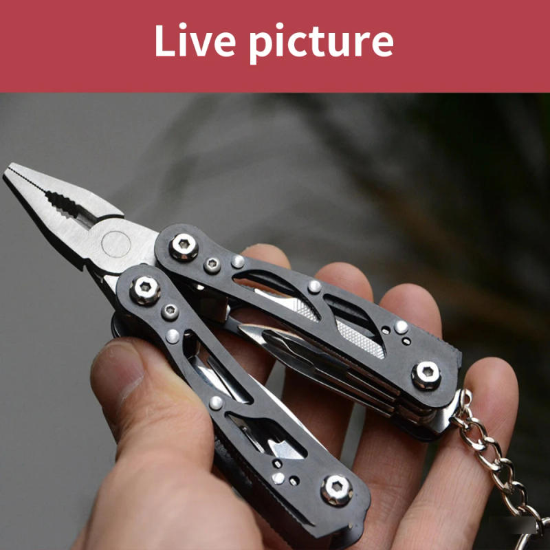 Description Picture 6 of itemPortable Mini Multitool 420 Stainless Steel Multitool Pliers Knife Screwdriver for Outdoor Survival Camping Hunting Hiking Tools