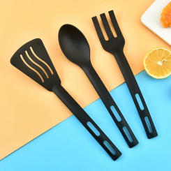 Utensils Set Serving Cooking Kitchen Cutlery Spoons Silicone Kit Spatula Tableware Portable Camping Plastic Slotted Flatware