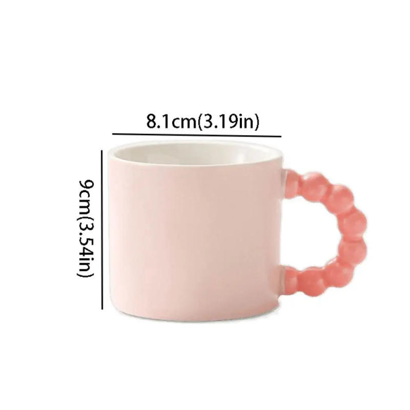 Description Picture 2 of itemMacaron Color-Blocking Ceramic Water Cup High Appearance Level Creative Design Ceramic Cup Practical Use Simple Matte Milk Cup