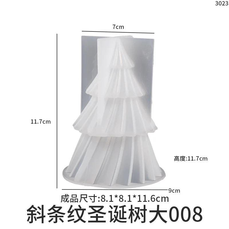 Description Picture 3 of item3D Geometric Pine Silicone Candle Mold Christmas Tree Scented Candles Silicone Mold DIY Aromath Candle Soap Making Tools Craft