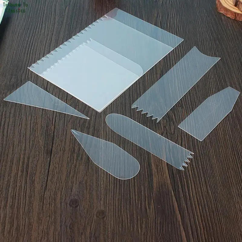 Description Picture 2 of item9Pcs/set Cake Scraper Fondant Mousse Cream Spatula Edge Smoother Cupcake Cake Cutter Pastry Mold Baking Decorating Tools