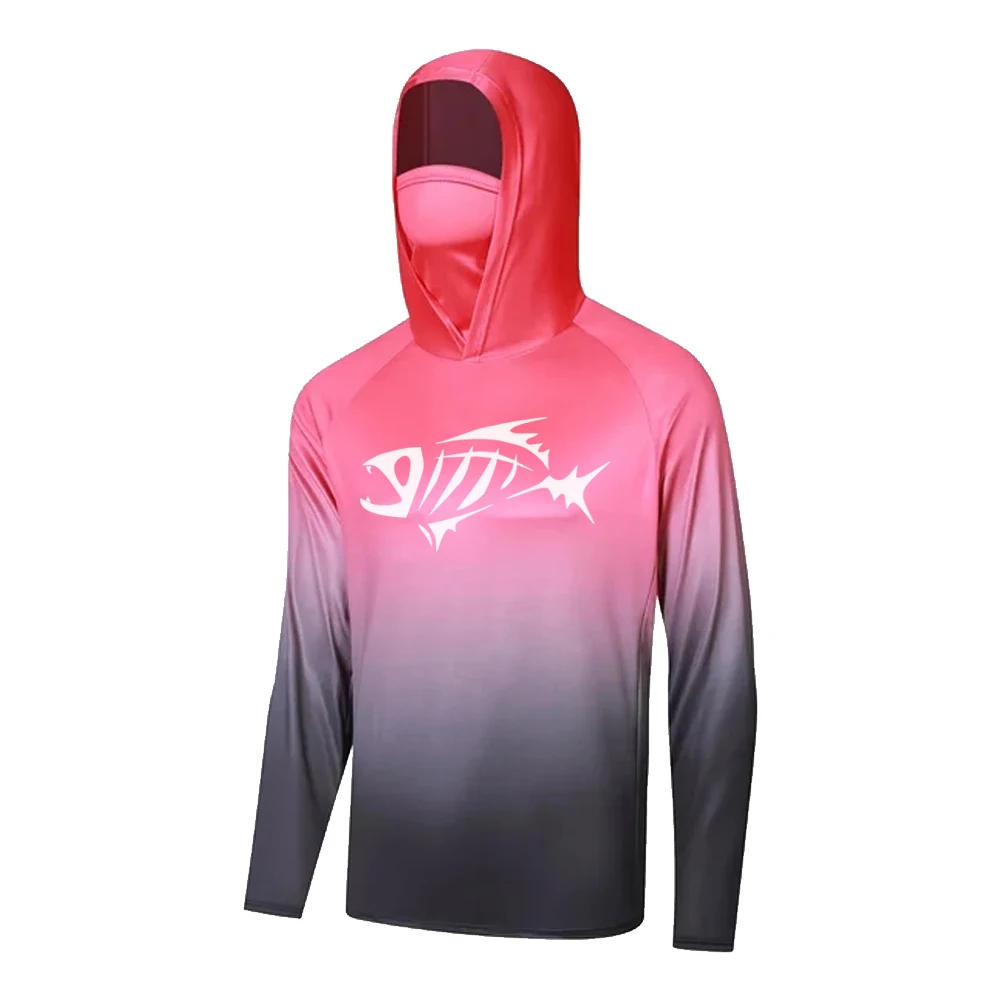 Description Picture 3 of itemFishing Hoodie Shirts with Mask Men Long Sleeve Sweatshirt Uv Protection  Moisture Wicking Fishing Clothing