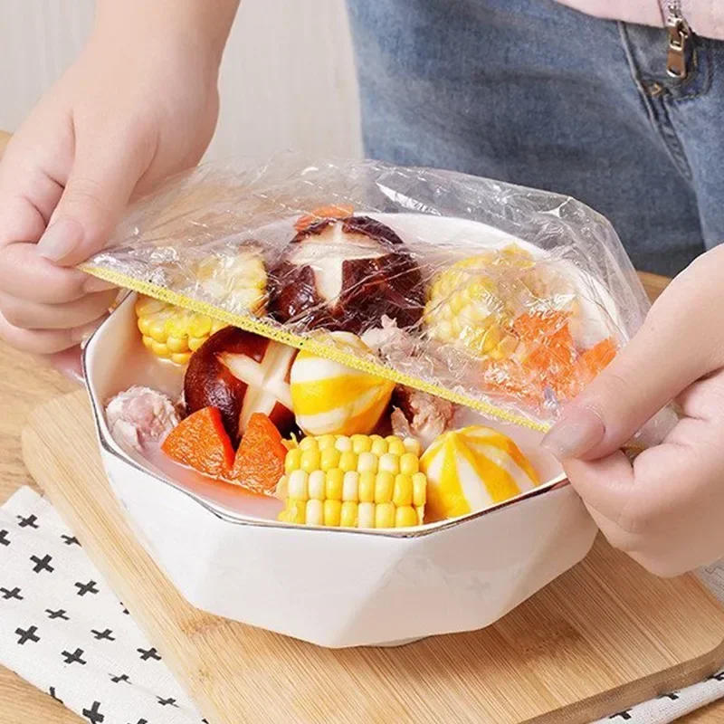 Description Picture 4 of itemDisposable Food Covers Fresh-keeping Food Cover Plastic Colorful Elastic Wrap Lid Plate Kitchen Nylon Packaging Bags Storage Bag
