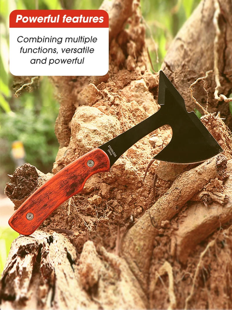 Description Picture 4 of itemSurvival Hunting Tomahawk Axe Multifunctional Axe Hatchet Camping Hand Fire Stainless Steel Axe Bone Knife Outdoor Survival Tool