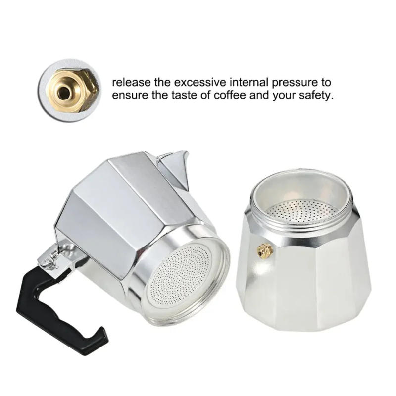 Description Picture 6 of item50ml 1 Cup Aluminum Coffee Pot 50Ml 1Cup Coffee Maker Espresso Percolator Stovetop Mocha Pot Electric Fashion Stove