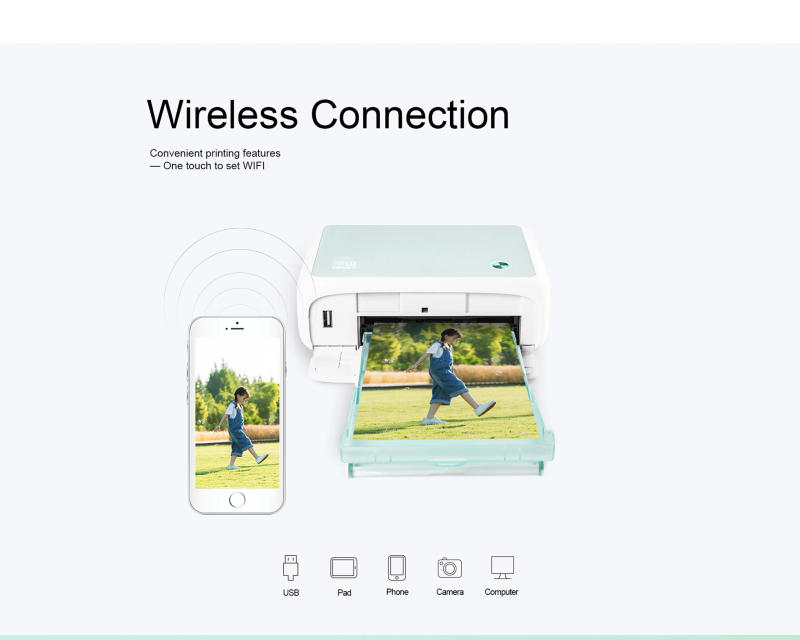 Description Picture 5 of itemColor Photo Printer Portable Full Color Wireless Photo Printer USB Bluetooth 300DPI Thermal Sublimation Printer Or Paper Ribbon