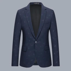 Casual Business Youth Western-style Blazer New Spring 2022 Korean Trendy Slim Fit Suit Jacket For Men Fashionable Printed