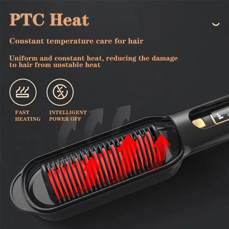 Description Picture 5 of itemMulti- Function Hair Straightener Brush Multiple Gear Intelligent Temperature Control Electric Straightening Comb