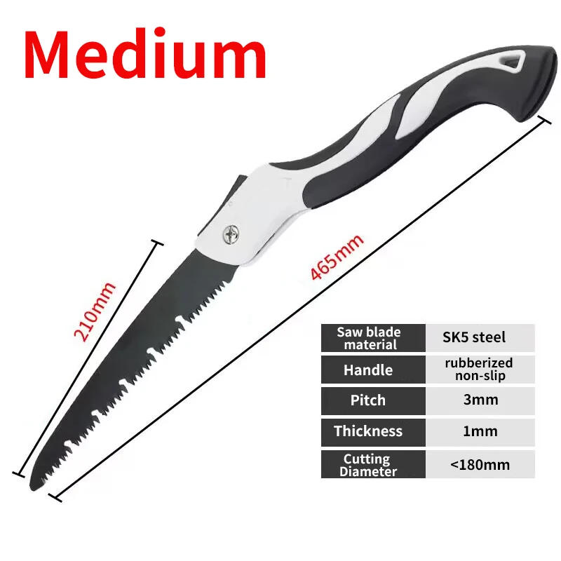 Description Picture 4 of item180/210/250mm Heavy Folding Handsaw Wood Cutting Saw Hand Tools For Camping Wood Cutting Garden Fruit Tree Pruning Handmade