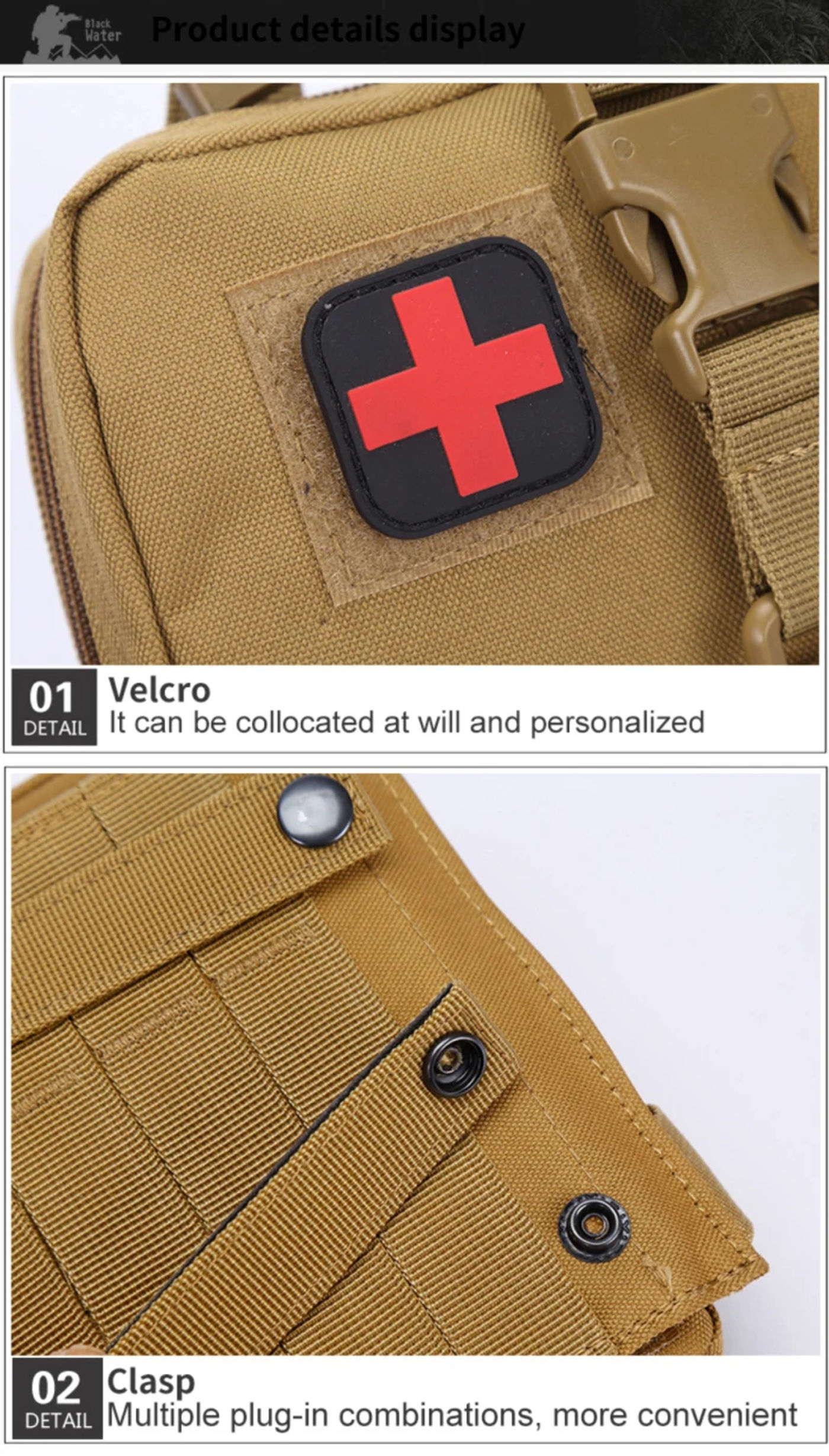 Description Picture 2 of itemCar Tactical EMT Pouch Rip Away Molle Medical Kit IFAK Tear-Away First Aid Kit Travel Outdoor Hiking Mergency Survival Bag