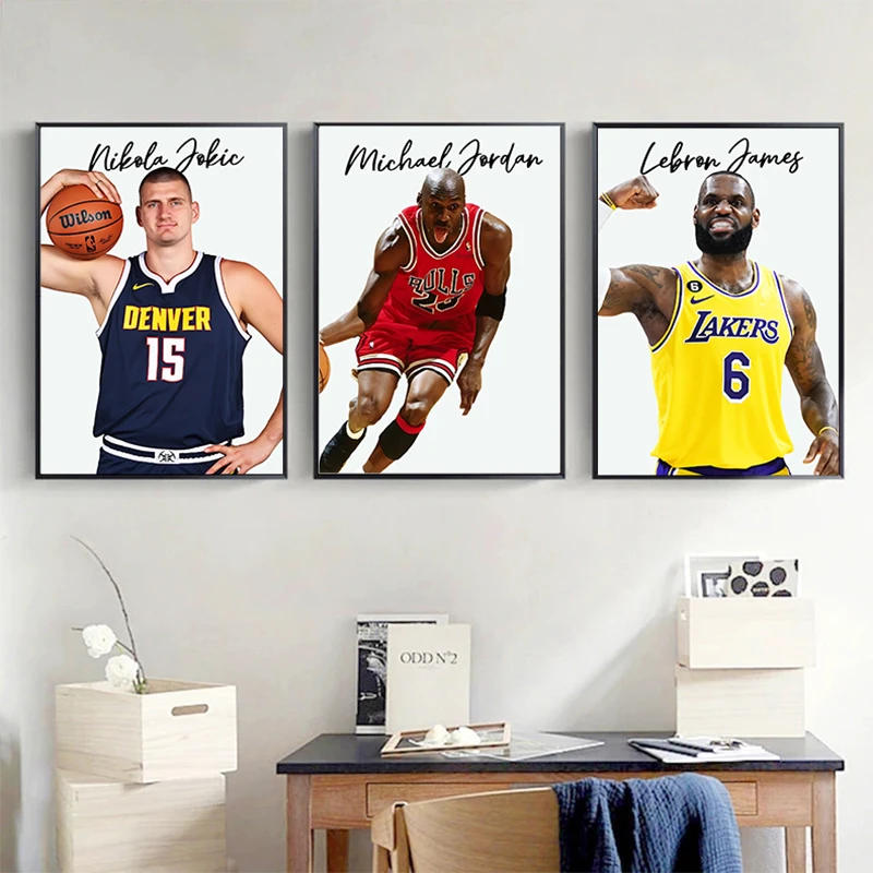 Description Picture 4 of itemMic Hael Ko-be Color Famous Basketball Player Poster Canvas Painting Modern Wall Art Picture Study Home Decor Gifts for Fans