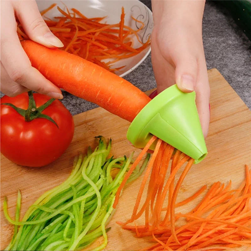 Description Picture 2 of itemMulti - function Vegetable Fruit Rotating Shredder Grater Manual Potato Carrot Radish Spiral Shredder Peeler Kitchen Tools