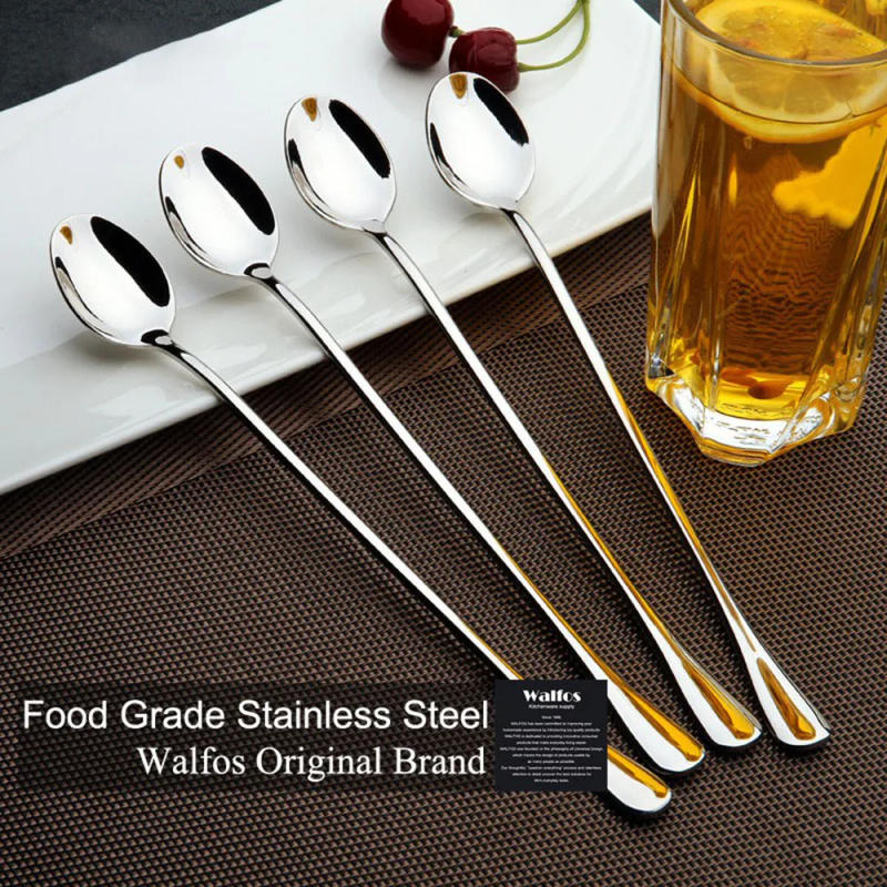 Description Picture 4 of item6pcs Stainless Steel Spoon Ice Tea Scoop Dessert Spoon Food Grade Ice Cream Candy Tea Spoon Milkshake Coffee Spoon Kitchen Tool