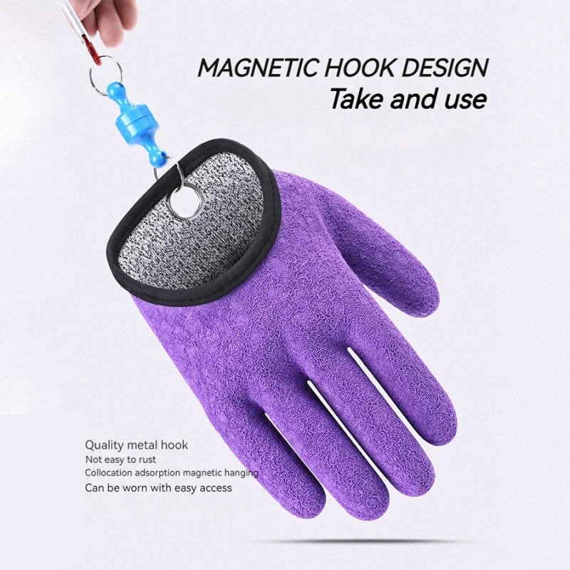 Description Picture 6 of itemFishing Gloves Catch Fish Anti-slip Durabl Knit Full Finger Waterproof Work Cutproof Glove Clasp Left Right Apparel Protect Hand