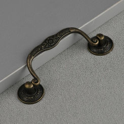 Chinese bronze antique rose wooden box drawer cabinet alloy small hole distance 92mm handle