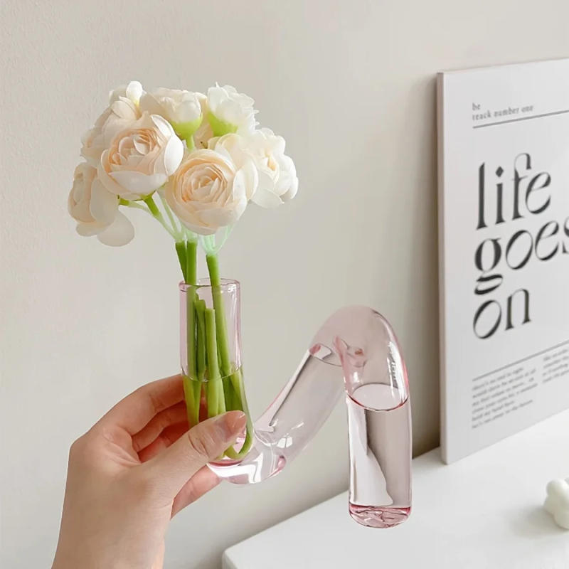 Description Picture 5 of itemNordic Irregular Glass Vase |   Modern Transparent Centerpiece for Dining/Living Room, Creative Pedestal Home Decor