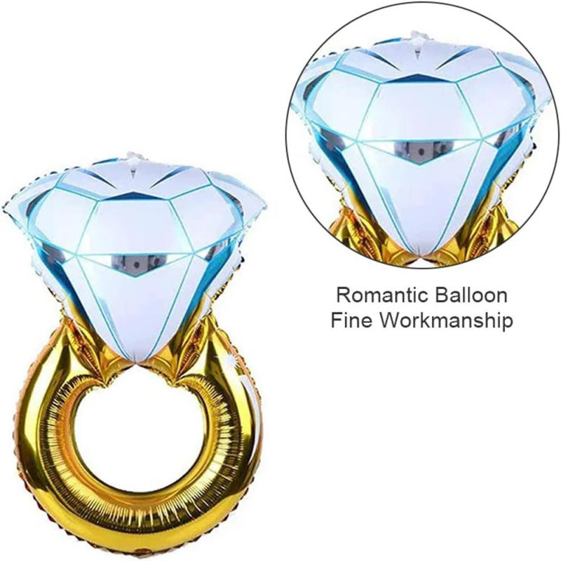 Description Picture 3 of item1/2pcs Giant Diamond Ring Foil Balloon Wedding Baby Bridal Shower Aluminum Ballon Party Decor Helium Globos Kids Room Decoration