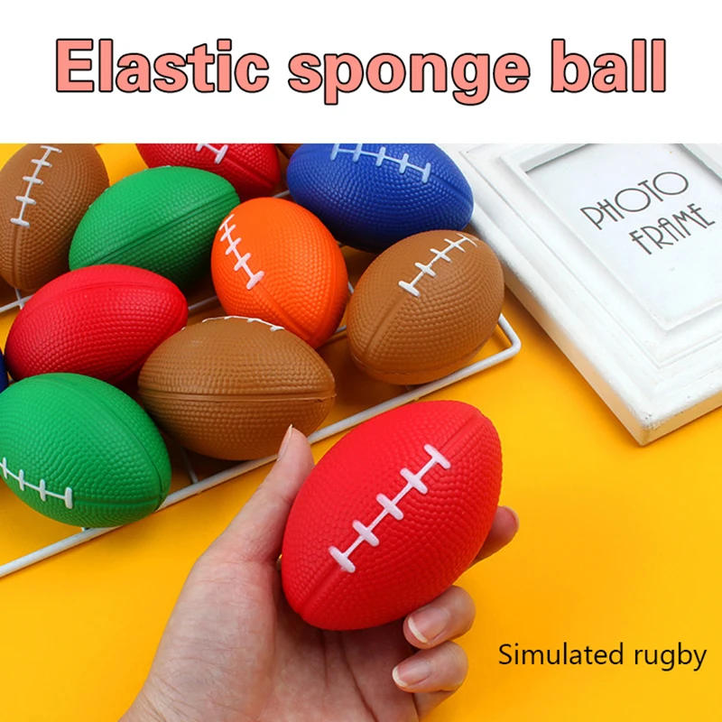 Description Picture 4 of item1pc Pu Foam Solid Rugby Grip Ball For Release And Pressure Relief, Football Toy Ball