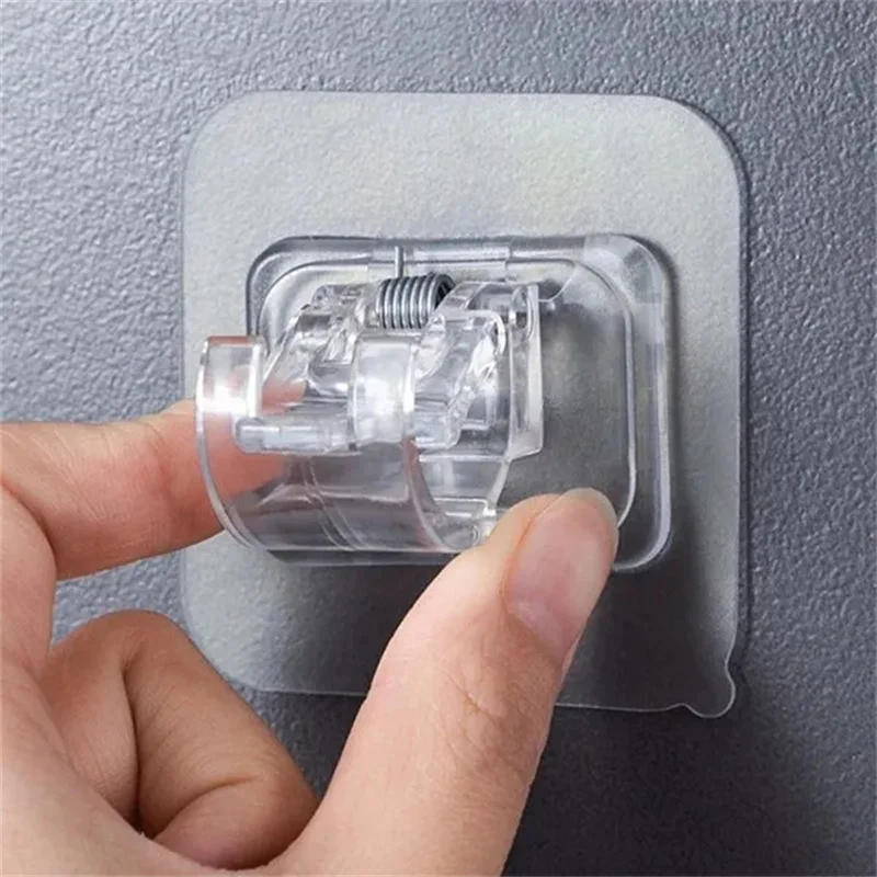 Description Picture 3 of item2/4pcs Nail-Free Adjustable Curtain Rod Holder Clamp Hook Rod Bracket Holders Adhesive Wall Curtain Fixed Clip Hanging Rack Hook