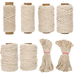DIY Macrame Cord Cotton Rope Twine String Ribbon Crafts dream catchers Handwork Home Bohemia Wedding Decor 1/2/3/4/5/6/8/10mm