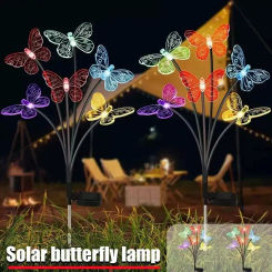 Solar Powered Garden Decorative Lights Swaying Butterfly Lights Lawn Lamp for Outdoor Garden Yard Home Terrace Decor Waterproof