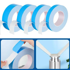 10Meters/Roll Blue Film White Double Sided Tape Strong Self Adhesive Sponge Strip PE Foam Tape 10/15/20/30mm Width